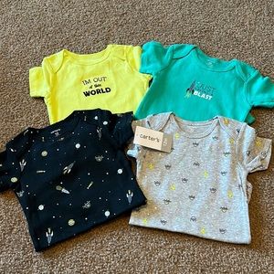 Carter’s Space 4 piece Onesie set.  12 month.  BNWT.